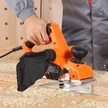 VEVOR Electric Hand Planer, 3-1/4-Inch Cut Width, 7-Amp 14500 RPM Corded Power Handheld Planer for Wood, with Adjustable Cut Depth, 2 Blades, for Woodworking Wood Chamfer DIY Smooth Finish Carpentry