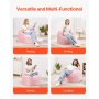 VEVOR Bean Bag Chair, 3 feet Round Bean Bag Chair with Removable and Washable Cover, 25D Memory Foam Filled with Soft and Smooth Dutch Velvet, Bean Bag for Bedroom or Playroom, Pink