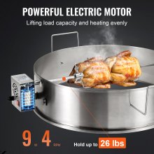 VEVOR BBQ Rotisserie Ring Kit για βραστήρα 22" Σχάρες κάρβουνου από ανοξείδωτο χάλυβα