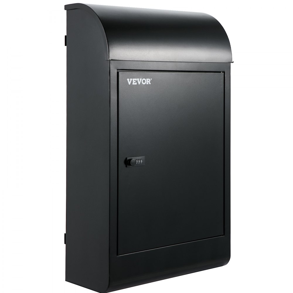 Wall Mount Mailbox Drop Box Steel Extra Large Mailbox With Locked Key, Black
