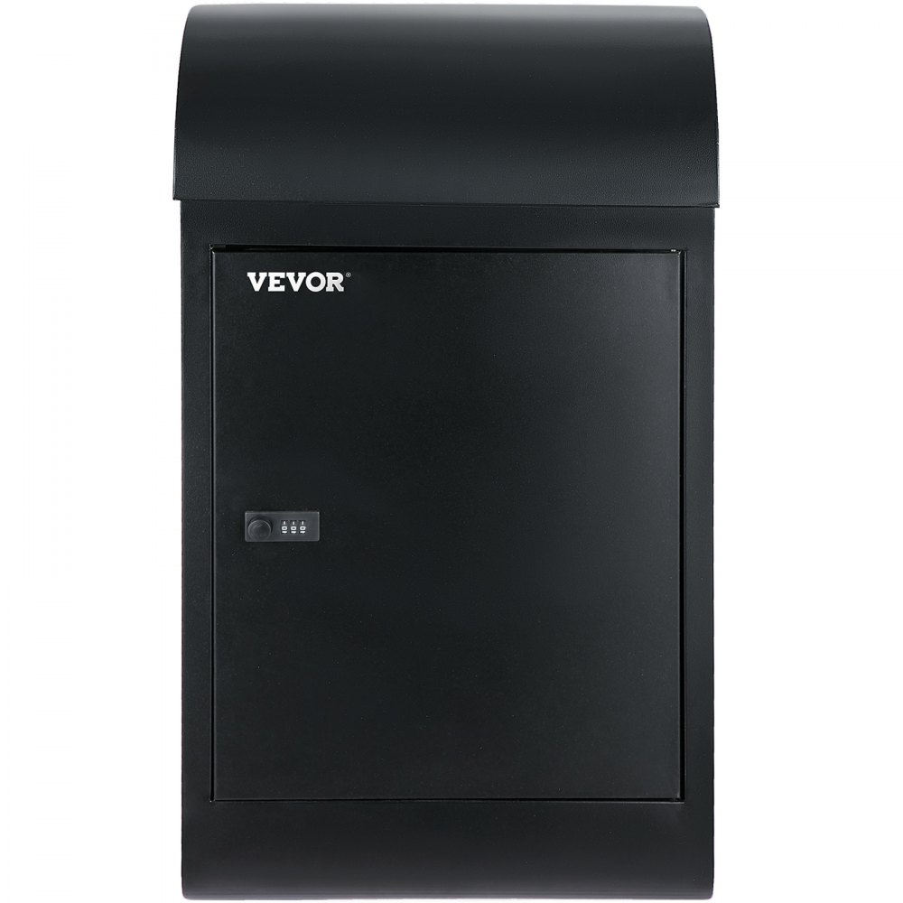 Wall Mount Mailbox Drop Box Steel Extra Large Mailbox With Locked Key, Black