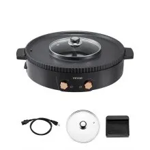 VEVOR Hot Pot with Grill 1800W 2-in-1 Electric Smokeless Grill and Hot Pot