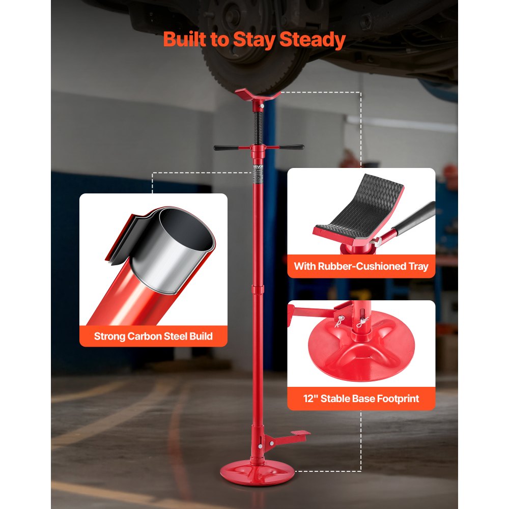 VEVOR Underhoist Support Stand, 3/4 Ton Capacity Under Hoist Jack Stand, Lifting from 1320 mm to 2032 mm, Bearing Mounted Spin Handle, Foot Pedal Adjustment, Stable Base, Support Vehicle Components