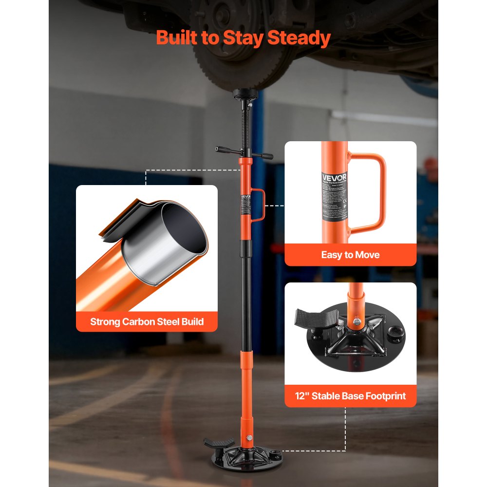 VEVOR Underhoist Support Stand, 1 Ton Capacity Under Hoist Jack Stand with Handle, Adjustable Height, Bearing Mounted Spin Handle, Self-Locking Threaded Screw, Stable Base, Support Vehicle Components