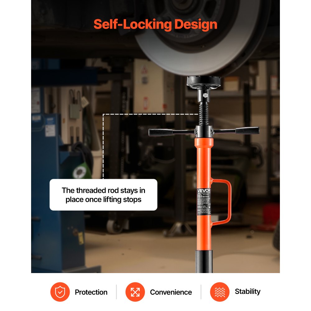 VEVOR Underhoist Support Stand, 1 Ton Capacity Under Hoist Jack Stand with Handle, Adjustable Height, Bearing Mounted Spin Handle, Self-Locking Threaded Screw, Stable Base, Support Vehicle Components
