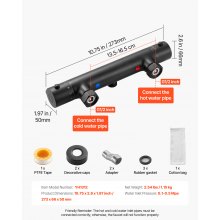 VEVOR Thermostatic Shower Faucet Valve, 38℃ Secure Lock Thermostatic Shower Valve Trim Kit, Hot Cold Water Showering Faucet Temperature Control Valves with Electrophoretic Coating for Bathroom, RV
