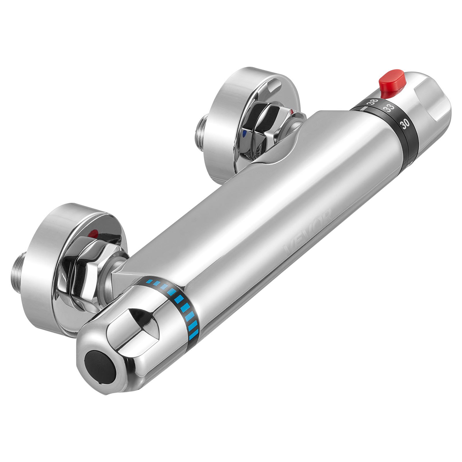 VEVOR Thermostatic Shower Faucet Valve, Anti-Scald 38℃ Secure Lock Thermostatic Shower Mixer Valve, Hot Cold Water Showering Faucet Temperature Control Valves for Bathroom, RV, Chrome-Plated Coating