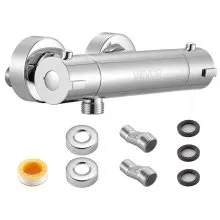 VEVOR Thermostatic Shower Faucet Valve with Secure Lock Leak-Proof Chrome Plated