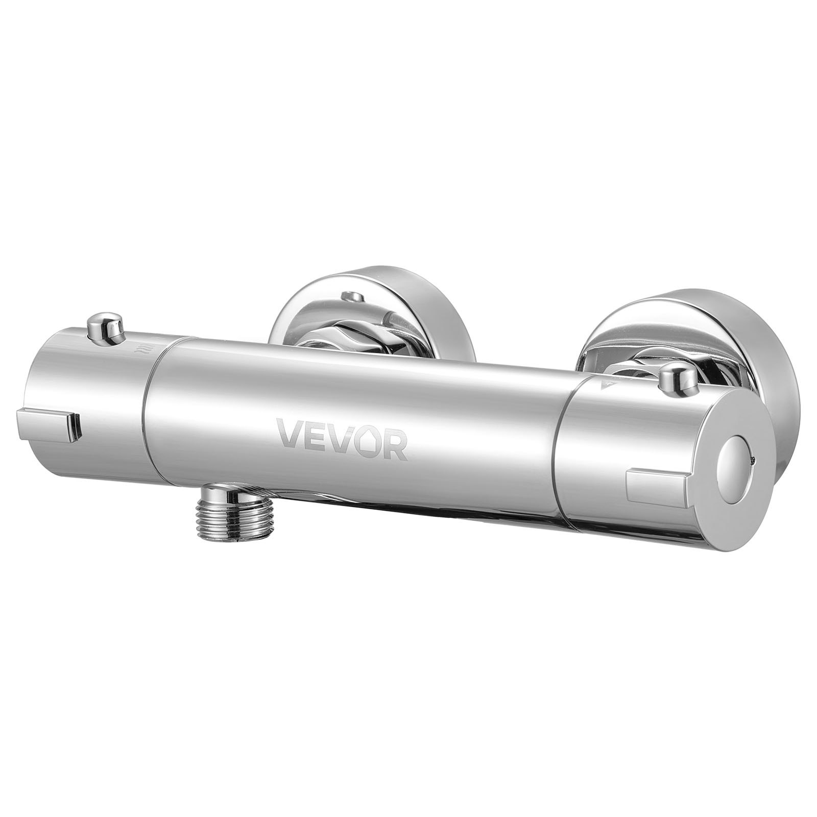 VEVOR Thermostatic Shower Faucet Valve, 100℉ Secure Lock Thermostatic Shower Valve Trim Mixer, Hot Cold Water Showering Faucet Temperature Control Valves for Bathroom, RV, Leak-Proof & Chrome Plated