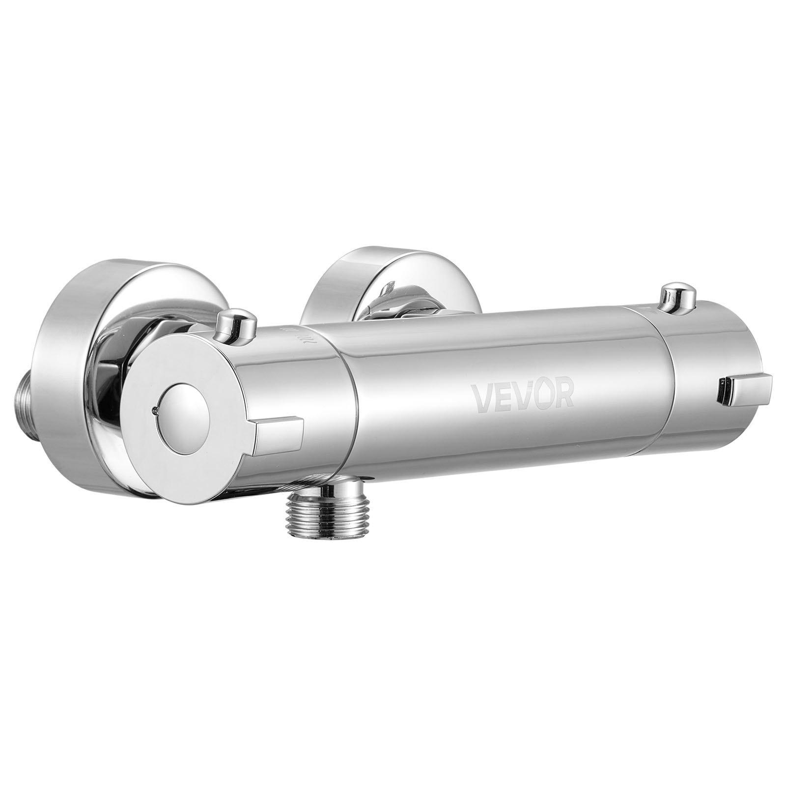 VEVOR Thermostatic Shower Faucet Valve, 100℉ Secure Lock Thermostatic Shower Valve Trim Mixer, Hot Cold Water Showering Faucet Temperature Control Valves for Bathroom, RV, Leak-Proof & Chrome Plated