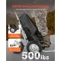Carrinho de caça VEVOR, capacidade para 227 kg (500 lbs), carrinho de esteiras reforçado, carrinho dobrável para transporte de cervos em todos os terrenos com pneus com amortecimento, carrinho utilitário para caça, pesca e trilhas.