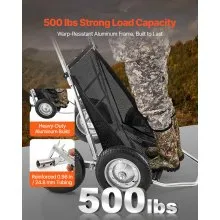 VEVOR Game Carts for Hunting, 500LBS Deer Cart Game Hauler, Heavy-Duty Crawler Cart, All-Terrain Folding Deer Hauling Cart with Shock-Absorbing Tires, Utility Gear Dolly for Hunting Fishing Hiking