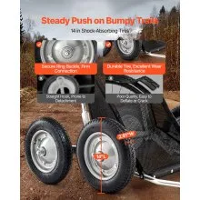 VEVOR Game Carts for Hunting, 500LBS Deer Cart Game Hauler, Heavy-Duty Crawler Cart, All-Terrain Folding Deer Hauling Cart with Shock-Absorbing Tires, Utility Gear Dolly for Hunting Fishing Hiking