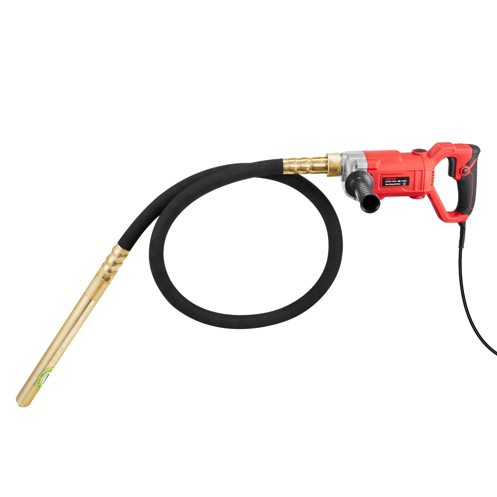 VEVOR Handheld Concrete Vibrator, 960W Electric Vibrator 4000 RPM, Electric Concrete Vibrating Tool With 6.6ft / 2m Shaft Rod, Portable Pencil Cement Vibrator Remove Air Bubble and Mix Concrete