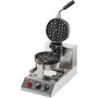 VEVOR Commercial Waffle Maker, 1 Piece per Batch, 1300W Round Waffle Iron, Non-Stick Waffle Baker Machine with 122-572℉ / 50-300℃ Temp Range Teflon-Coated Baking Pans Stainless Steel Body, 120V