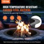 VEVOR fire pit ring made of high-temperature resistant carbon steel, offers antirust and corrosion resistance.