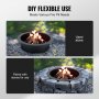 diy fire pit setup options with VEVOR fire pit ring, solo or with stones, on a grass and gravel yard.