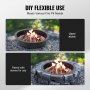 VEVOR fire pit ring used alone on gravel and paired with stones, showcasing flexible fire pit options.