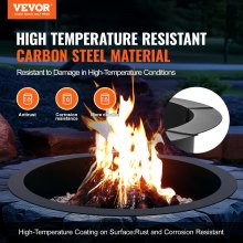 VEVOR Fire Pit Ring Round 44 Inch Outer Steel Liner DIY Campfire Ring Firepit