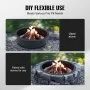 VEVOR Fire Pit Ring, 45-Inch Outer/39-Inch Inner Diameter, 10inch Height Fire Pit Insert, Heavy Duty Carbon Steel Liner DIY Campfire Ring above or In-Ground, for Outdoor Camping, Bonfires