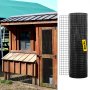 wooden coop with VEVOR hardware cloth roll beside it, showing usage on coop door.