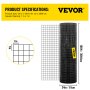 VEVOR Hardware Cloth, 24" x 100' & 1"x1" Mesh Size, Galvanized Steel Vinyl Coated 16 gauge Welded Wire, w/A Cutting Plier & A Pair of Fabric Gloves, for Garden Fencing & Pet Enclosures, Black