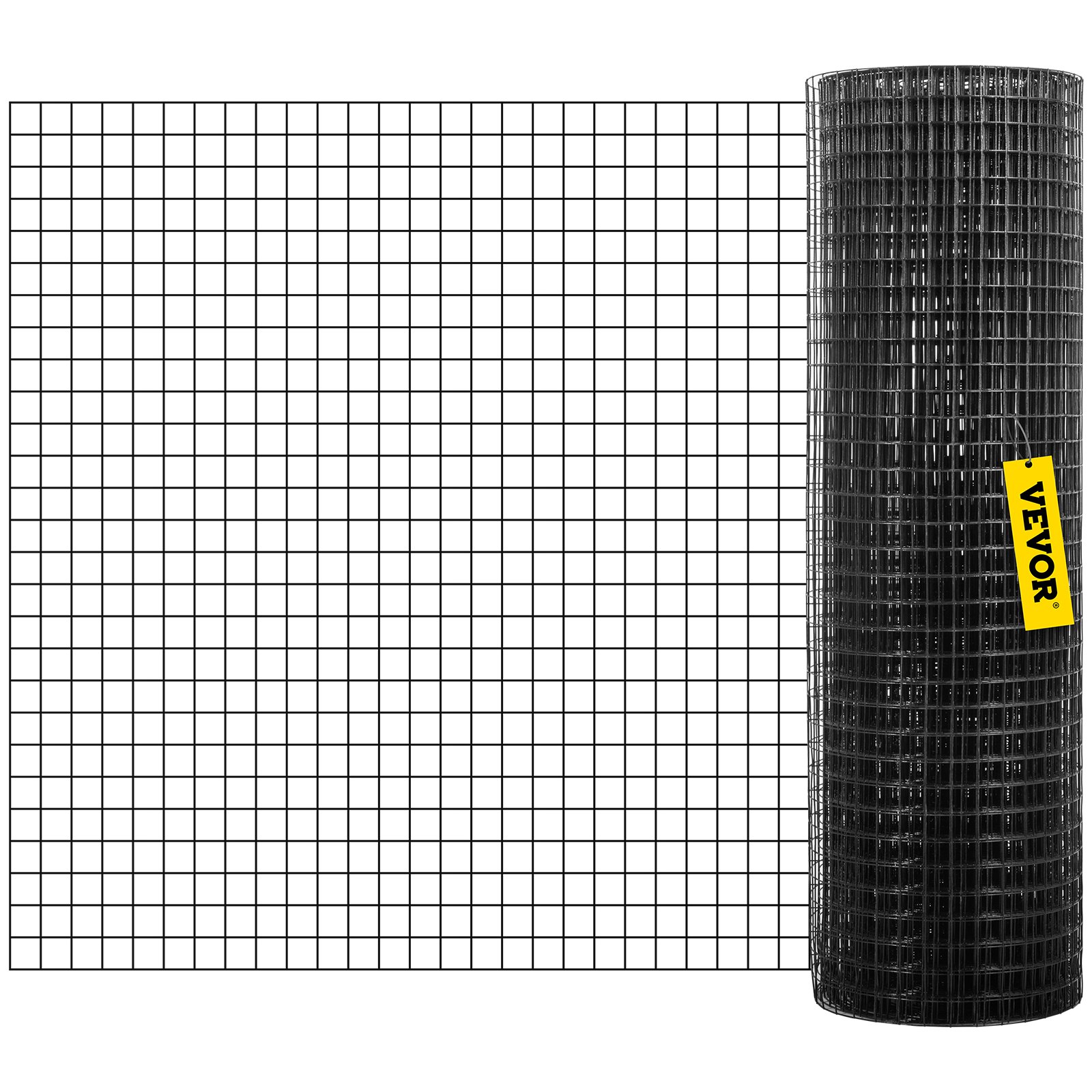 VEVOR hardware cloth roll with black grid pattern on a white background.