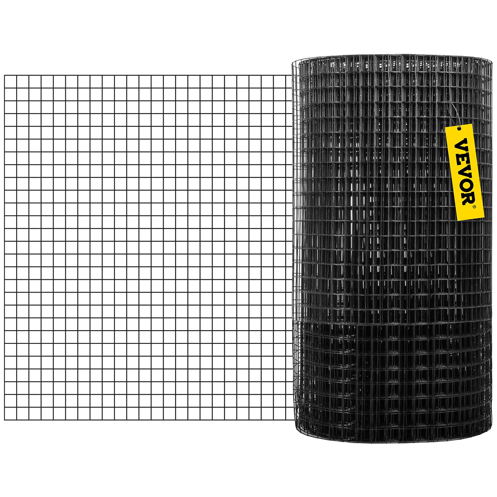 roll of VEVOR hardware cloth with grid pattern against white background.