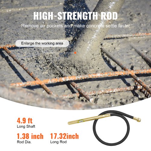 Betoonivibraator 800 W, 1,5 m — pilt 3