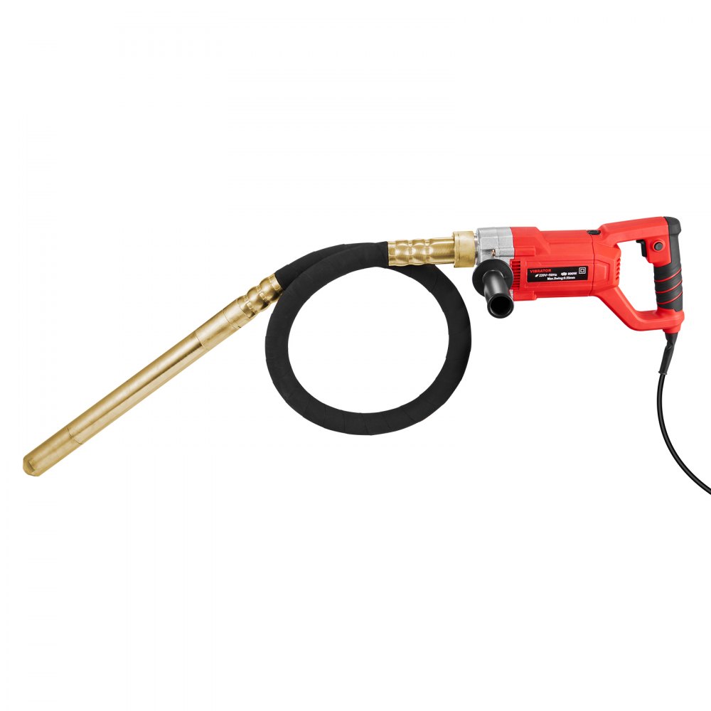 VEVOR Handheld Concrete Vibrator, 800W Electric Vibrator 4000 RPM, Electric Concrete Vibrating Tool With 4.9ft / 1.5m Shaft Rod, Portable Pencil Cement Vibrator Remove Air Bubble and Mix Concrete