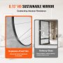 Round Wall Mounted Mirror 30 in Mirror with Aluminium Alloy Frame