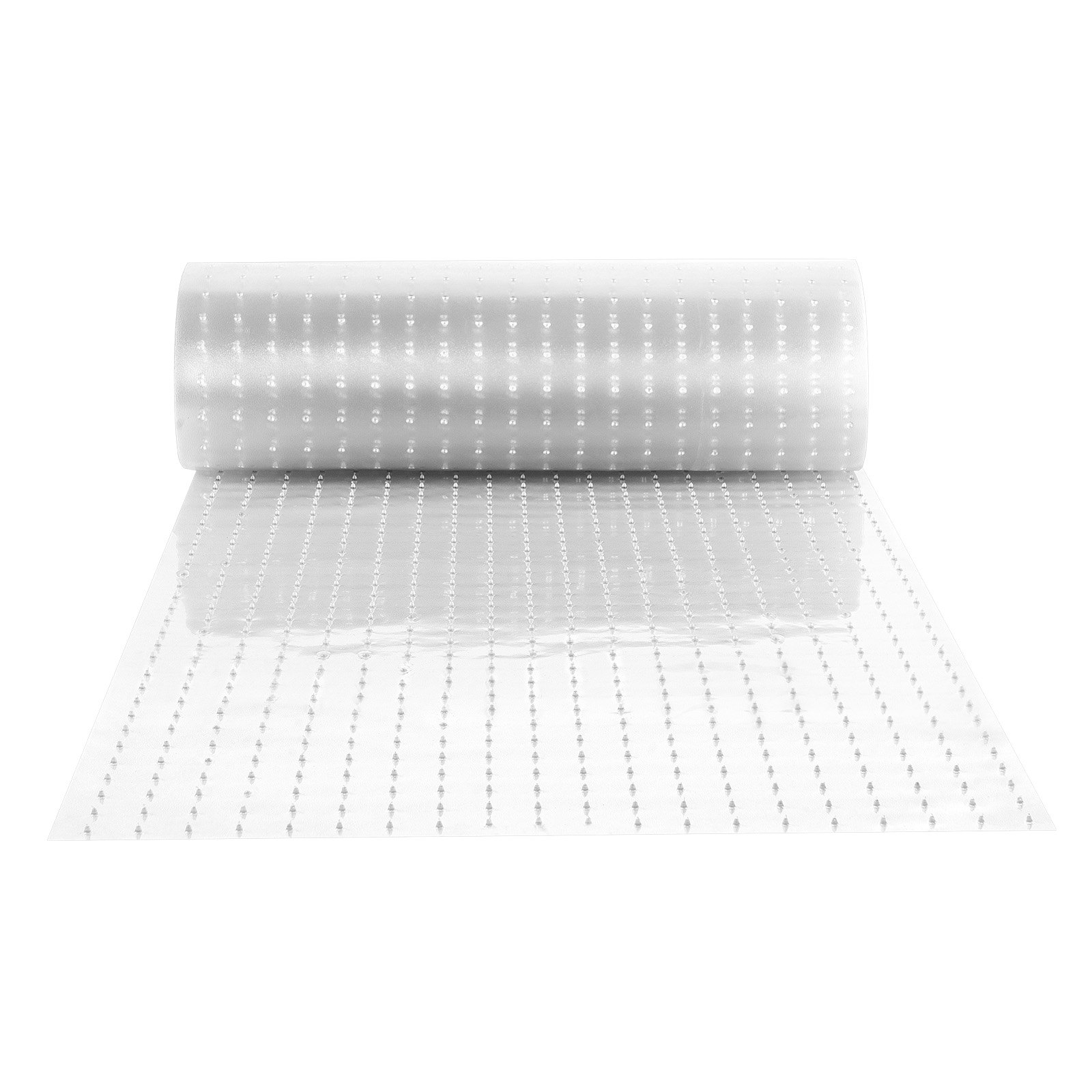 clear VEVOR carpet protector for pets, rolled out with studded pattern for grip and protection.