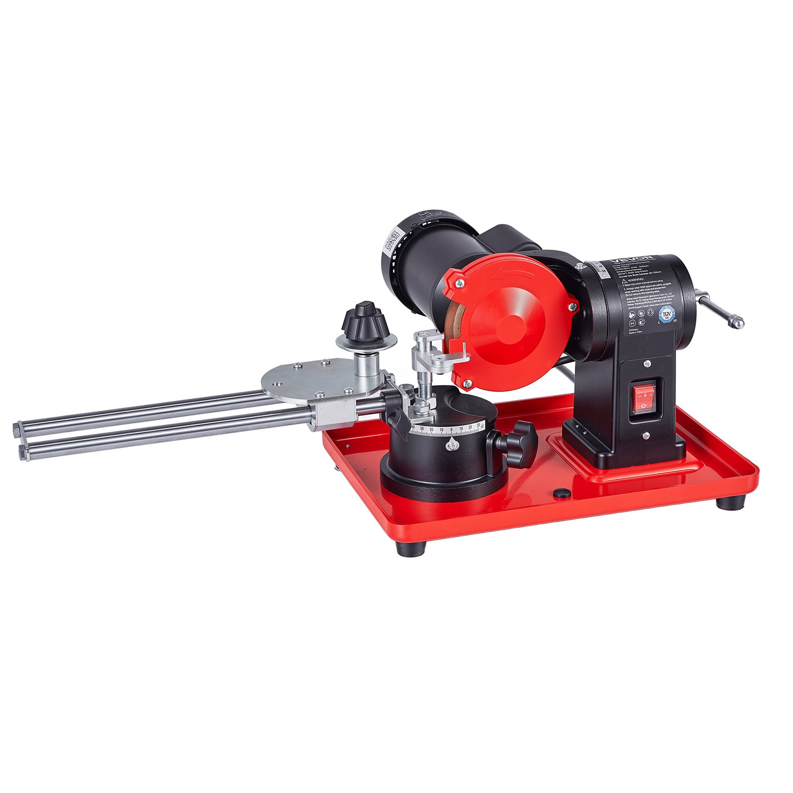 VEVOR Circular Saw Blade Sharpener, 370W 2890RPM Rotary Angle Mill Grinder Sharpening Machine with 125mm Grinding Wheel & 6 Saw Centerings - Fits Φ80mm to Φ700mm Circular Saw Blades