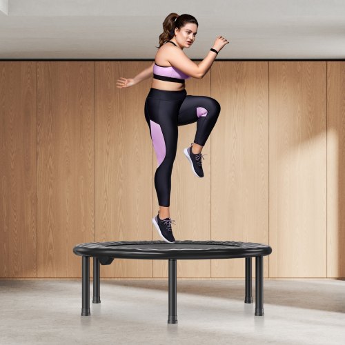 Trampoline Fitness VEVOR Avec Poignée, Noir/vert, Capacité 205 Kg