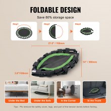 Mini trampolín de fitness plegable VEVOR de 36 pulgadas para adultos, para ejercicios en interiores