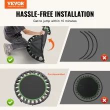 VEVOR 36" Foldable Mini Fitness Trampoline Adults Indoor Exercise Rebounder