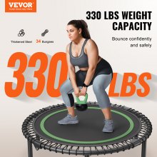 Mini trampoline de fitness pliable VEVOR 40" pour adultes, trampoline d'exercice d'intérieur