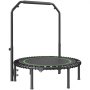 VEVOR Foldable Mini Trampoline, 40 Inch Fitness Rebounder, Max Load 330lbs Exercise Trampoline, Stable & Quiet Trampoline with 4 Level Height Adjustable Foam Handle, for Adults Indoor/Garden Workout