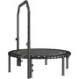 VEVOR Foldable Mini Trampoline, 40 Inch Fitness Rebounder, Max Load 330lbs Exercise Trampoline, Stable & Quiet Trampoline with 4 Level Height Adjustable Foam Handle, for Adults Indoor/Garden Workout