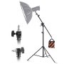 Air Cushioned Aluminum Photography Light Stand with Boom Arm Adjustable