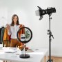 VEVOR Air Cushioned Aluminum Light Stand, Max Height 12.8 ft/390 cm, Adjustable Photography Stand with Boom Arm, Sandbag, Max Load 5kg, 1/4 in Screw for Softbox, Studio Flash, Umbrella, Ring Light