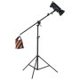 VEVOR Air Cushioned Aluminum Light Stand, Max Height 12.8 ft/390 cm, Adjustable Photography Stand with Boom Arm, Sandbag, Max Load 5kg, 1/4 in Screw for Softbox, Studio Flash, Umbrella, Ring Light