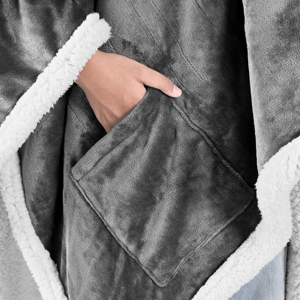 VEVOR Wearable Heated Throw Blanket Electric Shawl, Portable Robe Blanket Hoodie for Women, 5 Heating Levels, 3H Auto Shut-Off, Overheat Protection,Winter for Adult Mom Girlfriend,Machine Washable