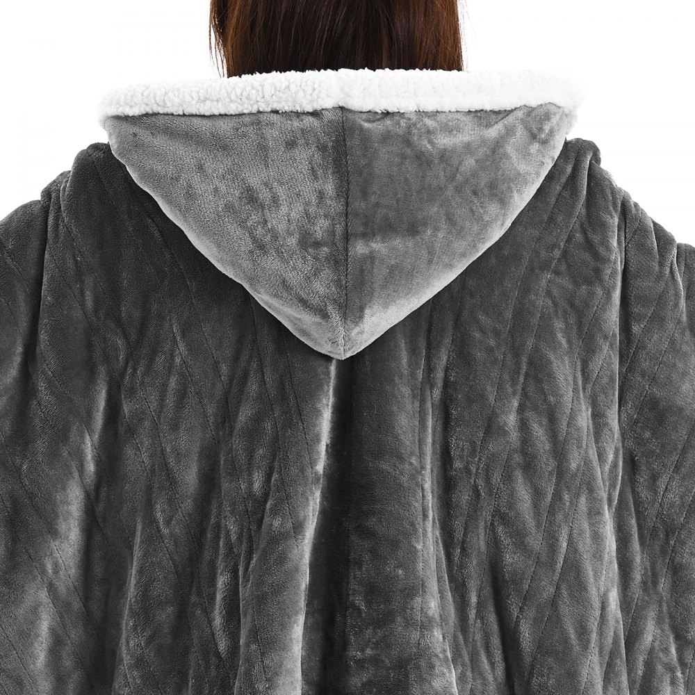 VEVOR Wearable Heated Throw Blanket Electric Shawl, Portable Robe Blanket Hoodie for Women, 5 Heating Levels, 3H Auto Shut-Off, Overheat Protection,Winter for Adult Mom Girlfriend,Machine Washable