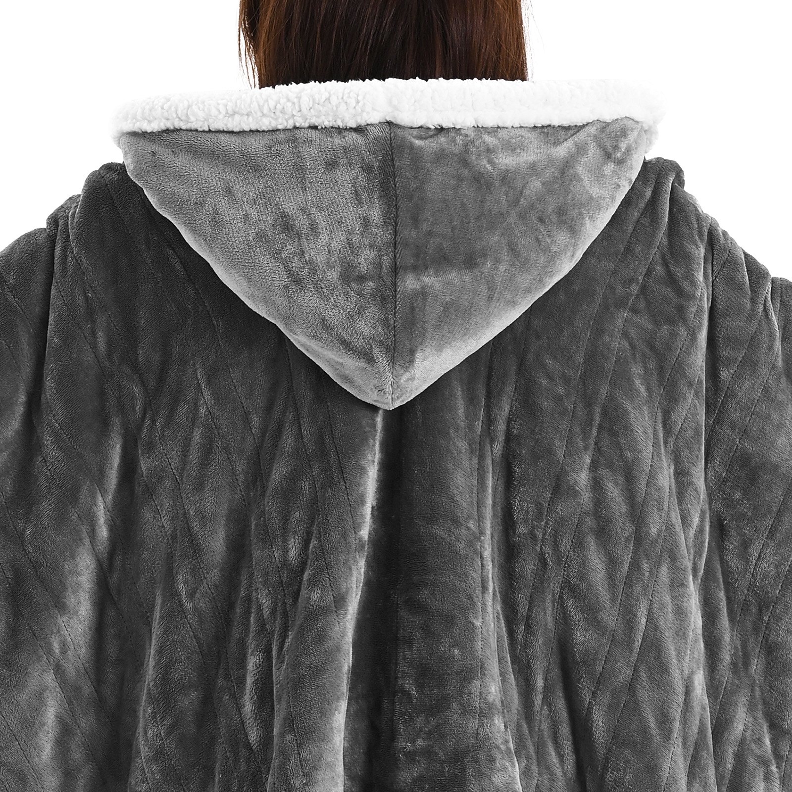 VEVOR Wearable Heated Throw Blanket Electric Shawl, Portable Robe Blanket Hoodie for Women, 5 Heating Levels, 3H Auto Shut-Off, Overheat Protection,Winter for Adult Mom Girlfriend,Machine Washable