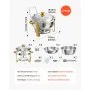 VEVOR 2 Packs Chafing Dishes for Buffet Set, 5.7L Stainless Steel Chafer, for Banquet Party Wedding Catering Event, Round Stackable Buffet Server and Warmer, with 2 Pots, Fuel Holder, Tong, Glass Pad