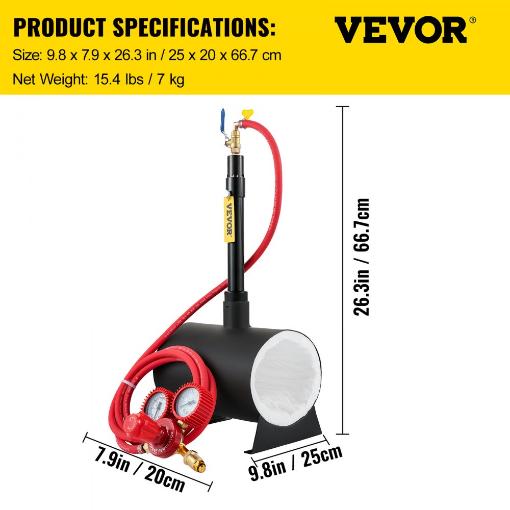 VEVOR Gas Propane Forge Furnace Burner Portable Single Burner Metal Tool Making