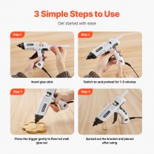 Mini Hot Glue Gun with 60/100W Dual Power and 20 Pcs Glue Sticks for Arts Craft