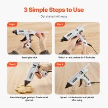 VEVOR Hot Glue Gun, 60/100W Dual Power, Mini Hot Glue Gun with 20 Premium Glue Sticks and Oxford Cloth Bag, Fast Preheating & High Temp Melt Glue Gun for Crafts, Arts, DIY, Quick Home Repairs, White