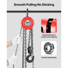 VEVOR Hand Chain Hoist 4400 lbs Capacity 10 ft Manual Chain Block with G70 Chain